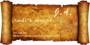 Janák Arnold névjegykártya