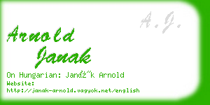 arnold janak business card